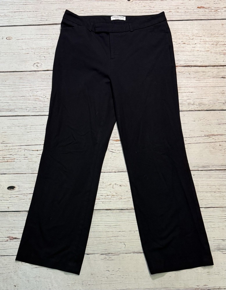Coldwater Creek Black Natural Fit Dress Pants Straight Wide Leg Women’s Sz P8