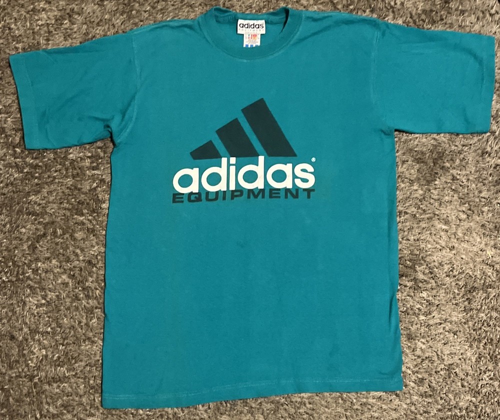 vintage  ADIDAS green t shirt men’s Size Small 1990s Made In USA
