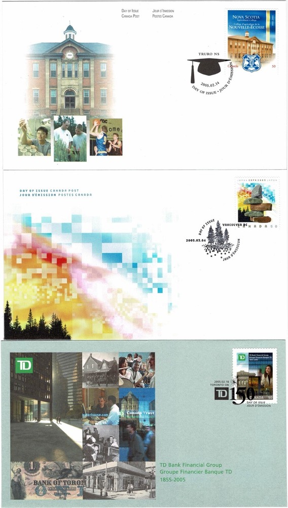 CANADA 2005 SELECTION OF 16 OFFICIAL FIRST DAY COVERS UNIVERSITIES DAFFODILS