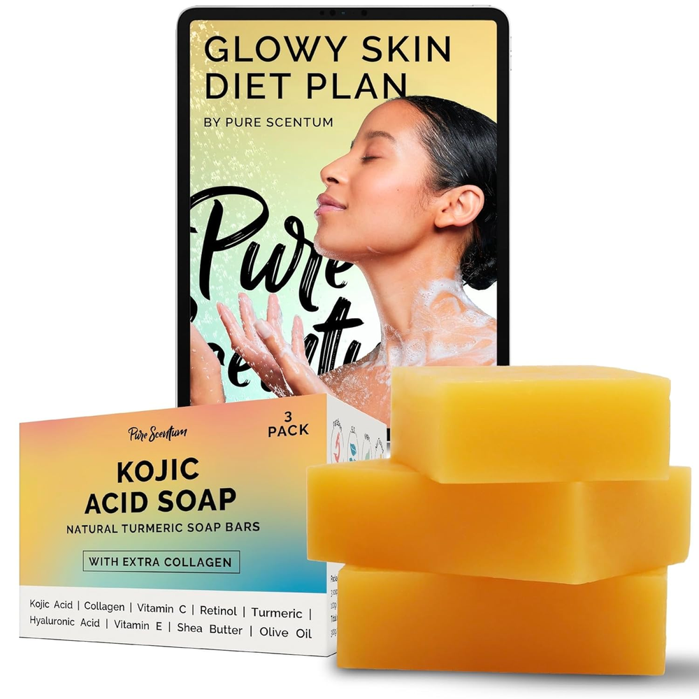Authentic Kojie San Skin Lightening Kojic Acid Dark Spot Remover Soap -3 Bar