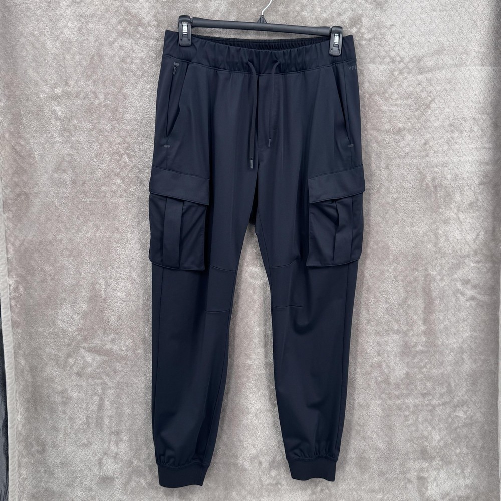 Abercrombie & Fitch YPB Pants Mens Medium Black Cargo Joggers Stretch Athletic