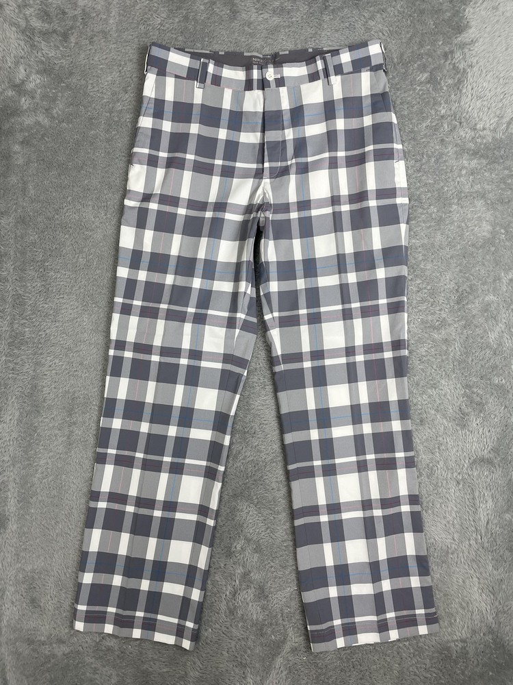 Nike Golf Pants Mens 32x30* Gray Plaid Dri-FIT Tour Performance Stretch