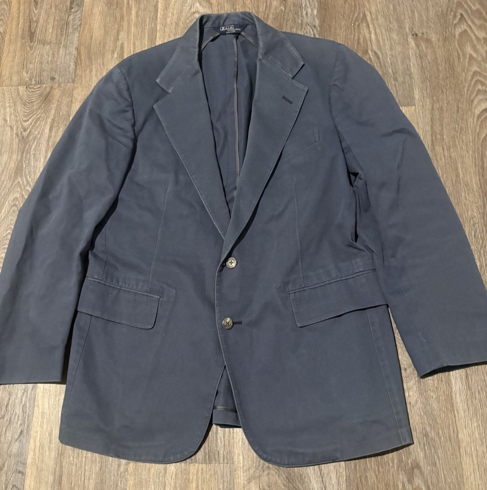 Polo by Ralph Lauren Blazer Sport Coat  Dark Navy Made in USA 40L