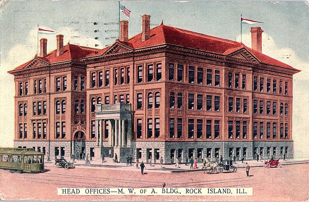 Postcard BUILDING SCENE Rock Island Illinois IL m/09 AI4600