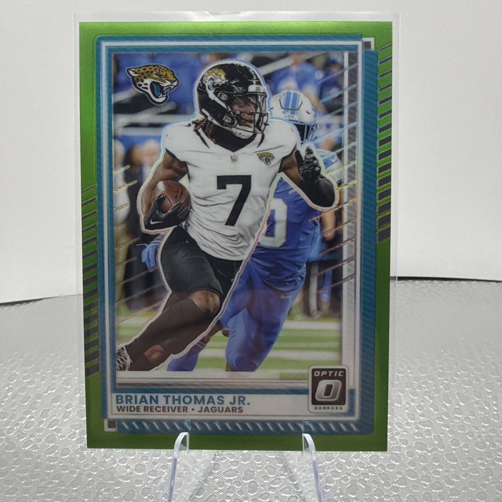 BRIAN THOMAS JR. 2025 DONRUSS OPTIC LIME GREEN PRIZM JAGUARS /50 Ships Fast