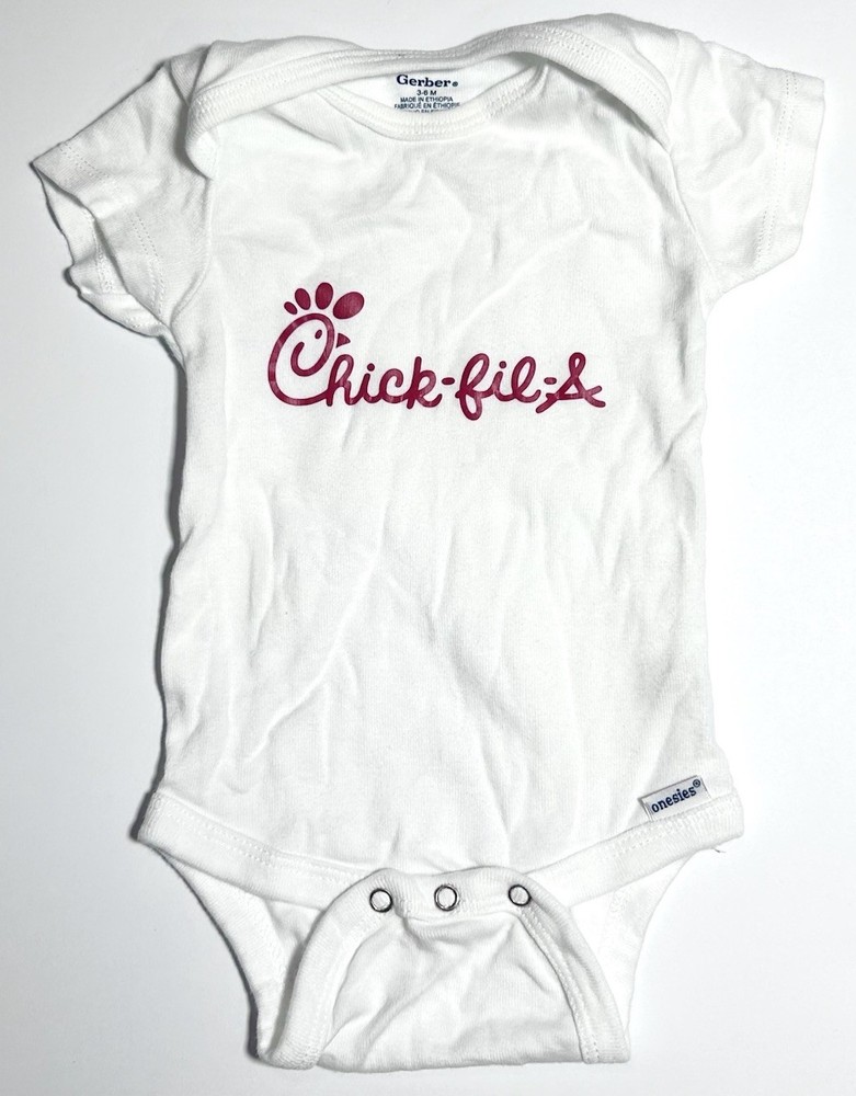 Gerber Baby Girl 3-6 Months Chick-Fil-A One Piece, White