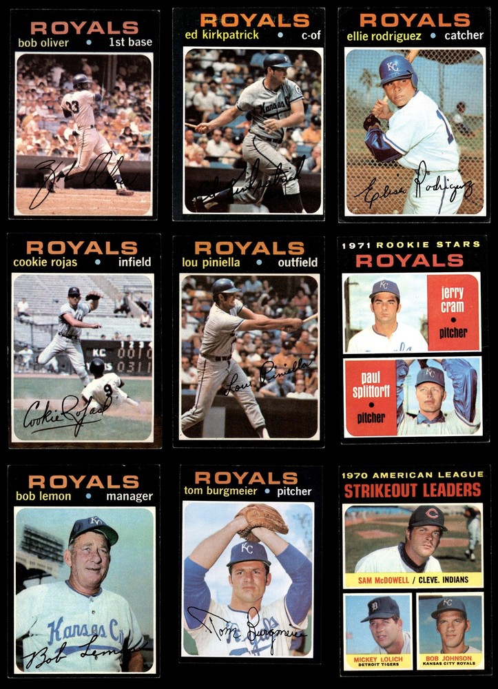 1971 Topps Kansas City Royals Near Team Set 4.5 - VG/EX+ 7155751 (21 / 37 cards)