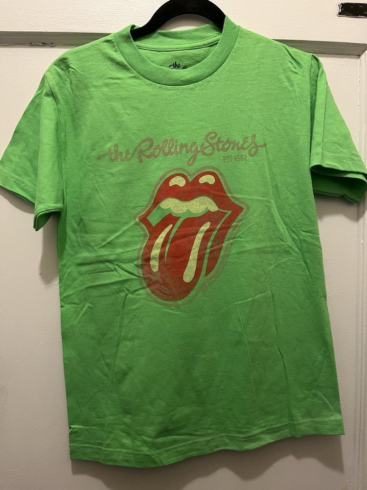 NEW Youth Kids The Rolling Stones Green T-Shirt Size Large
