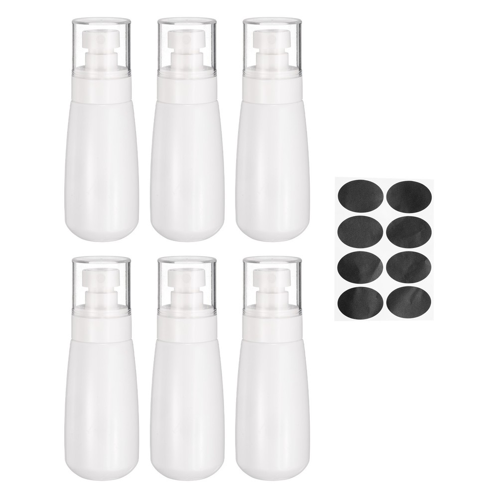 6Pcs Spray Bottles,100ml/3.4oz Travel Size Spray Bottle with Labels(White/Clear)