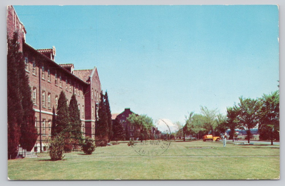Fort Lewis Washington, Army Barracks, Mt Rainier, Vintage Postcard