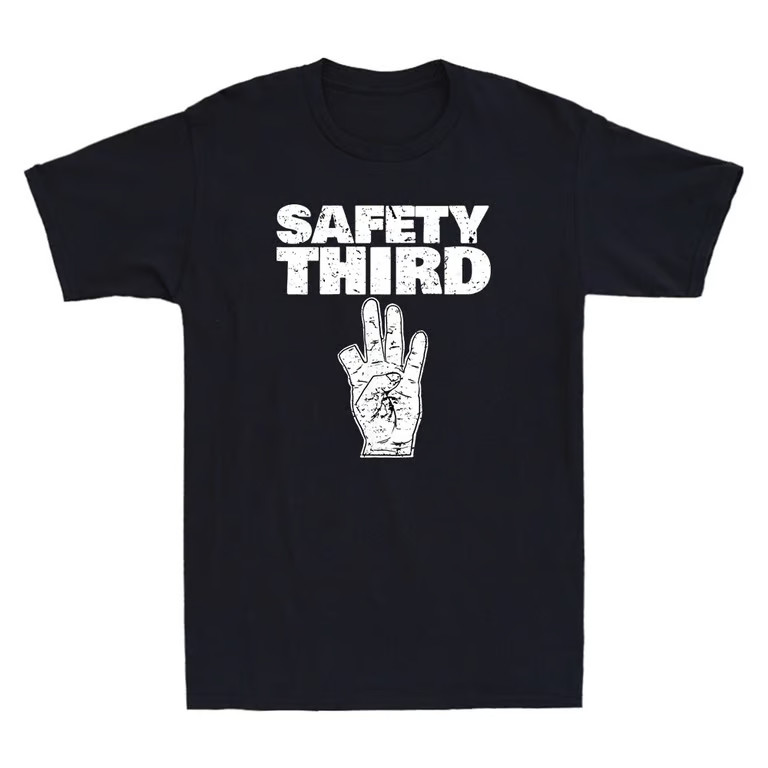 Safety Third Funny Missing Finger Safety Third Quote Gift Vintage Men's T-Shirt