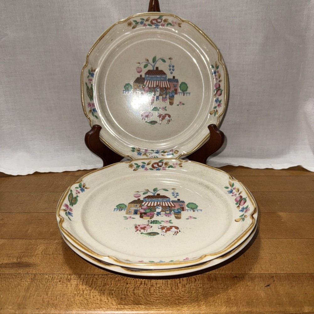 International Tableworks Heartland Village #105 Salad Plate 7.5” Stoneware (3)
