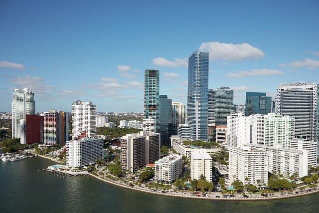Photo:separating Miami Beach Miami, Florida, par, Aerial view Biscayne Bay