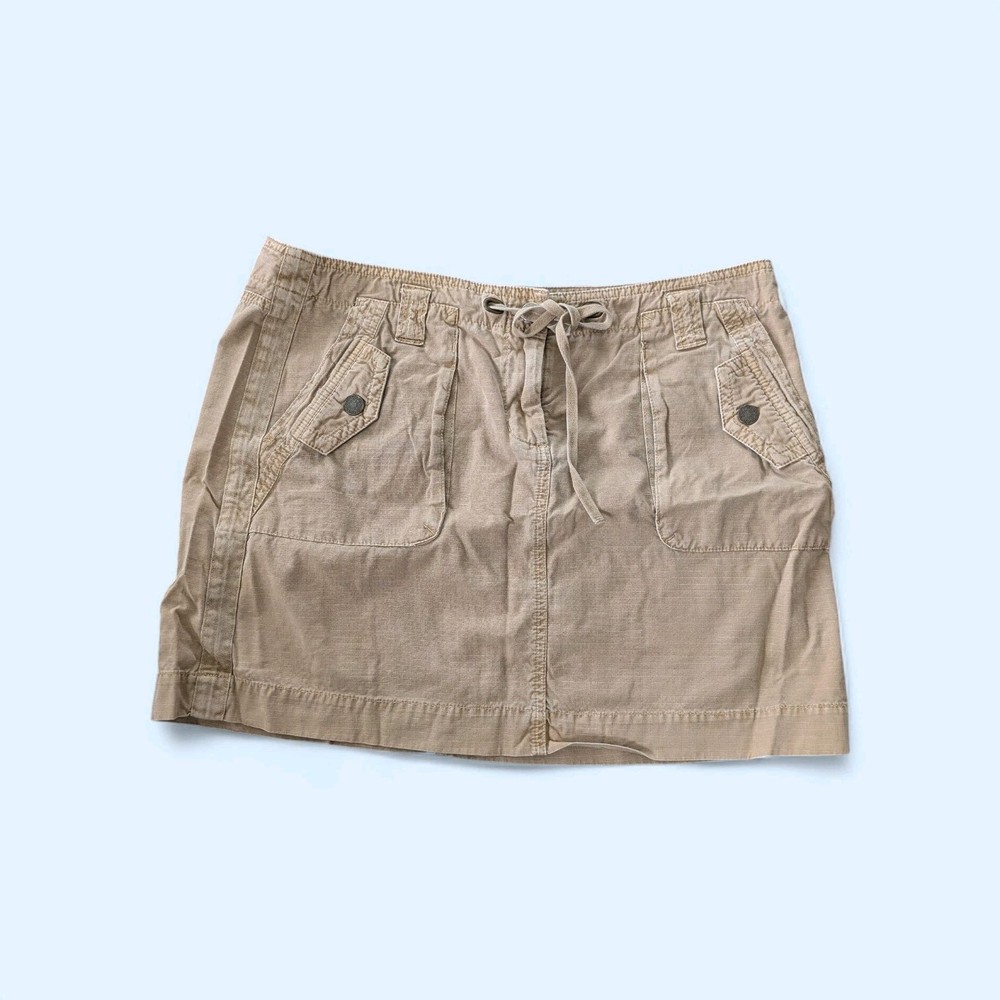 J. Crew Size 12 Chino Classic Twill Mini Skirt Khaki Beige 100% Cotton