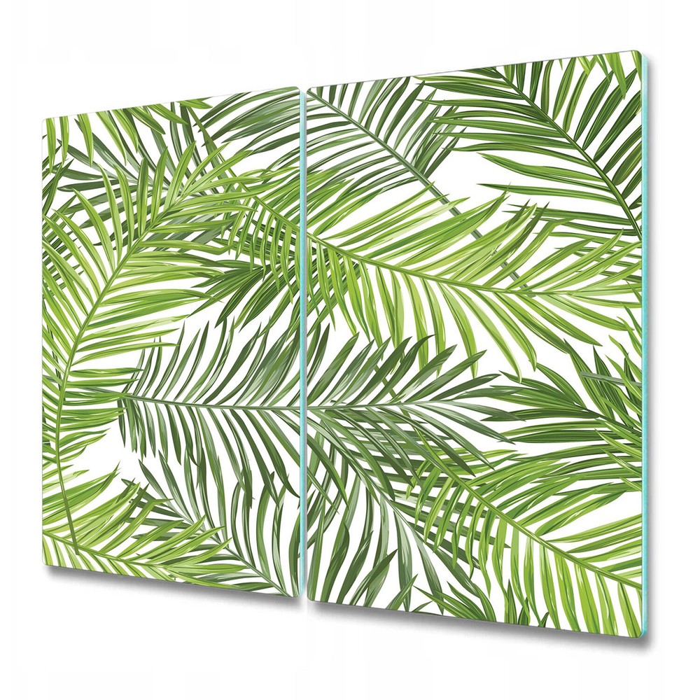 Glass Induction Ceramic Hob Cover Palm leaf Green palm leaves Palm foliage