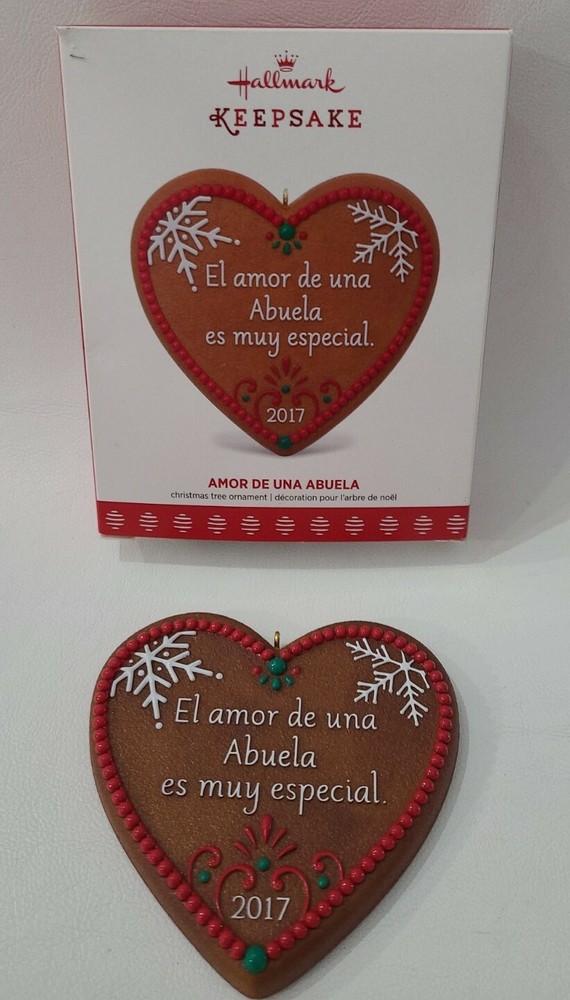 Hallmark Keepsake AMOR DE UNA ABUELA 2017 Christmas Ornament Heart-image