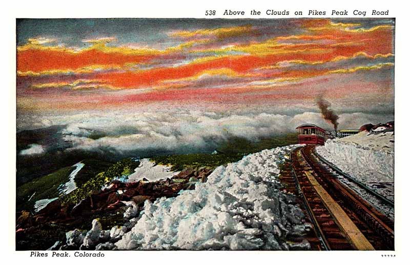 Postcard ROAD SCENE Pikes Peak Colorado CO m/09 AP4199