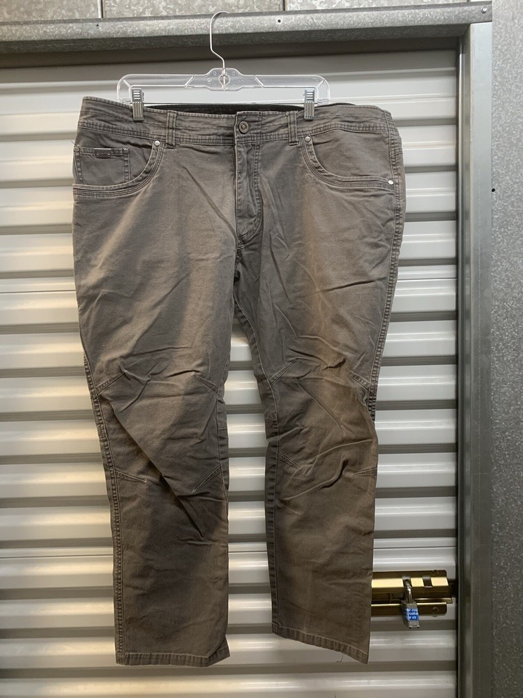 Kuhl Free Kanvus Jean Mens Vintage Patinadye Hiking Climbing Gray Pants 40x28