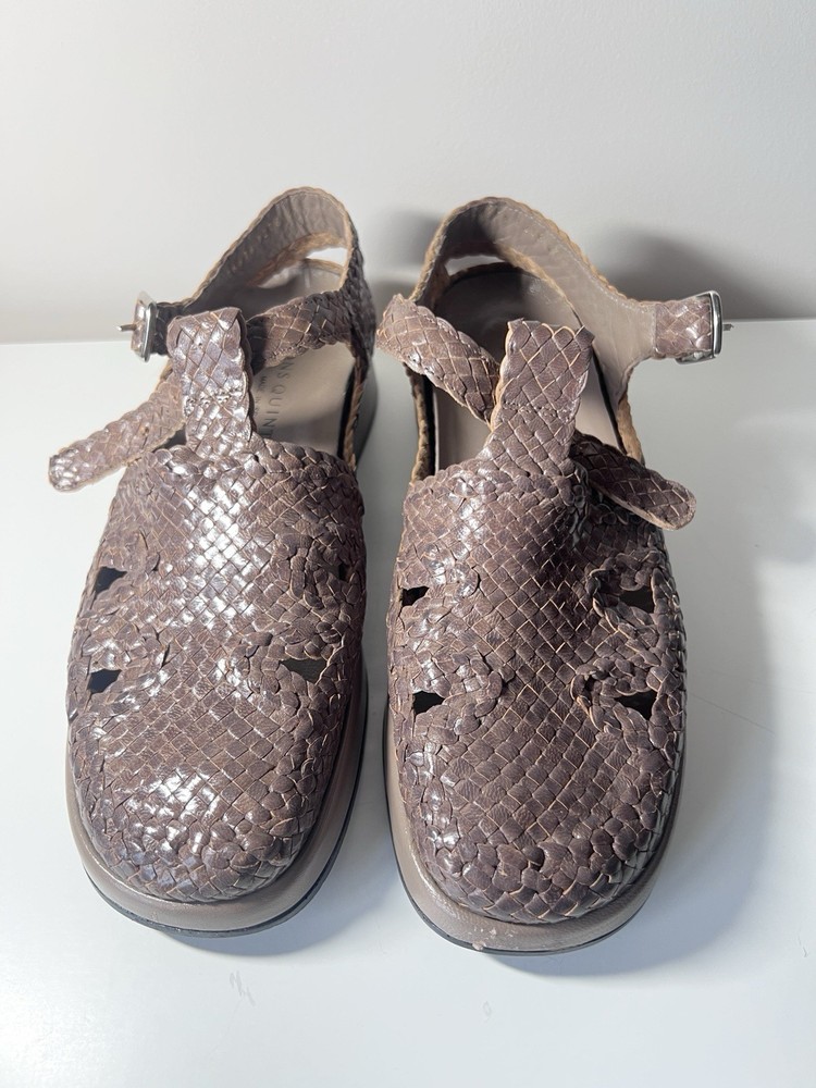 Pons Quintana Women’s Woven Leather Fisherman Sandals Brown EU 41 US 10 Spain