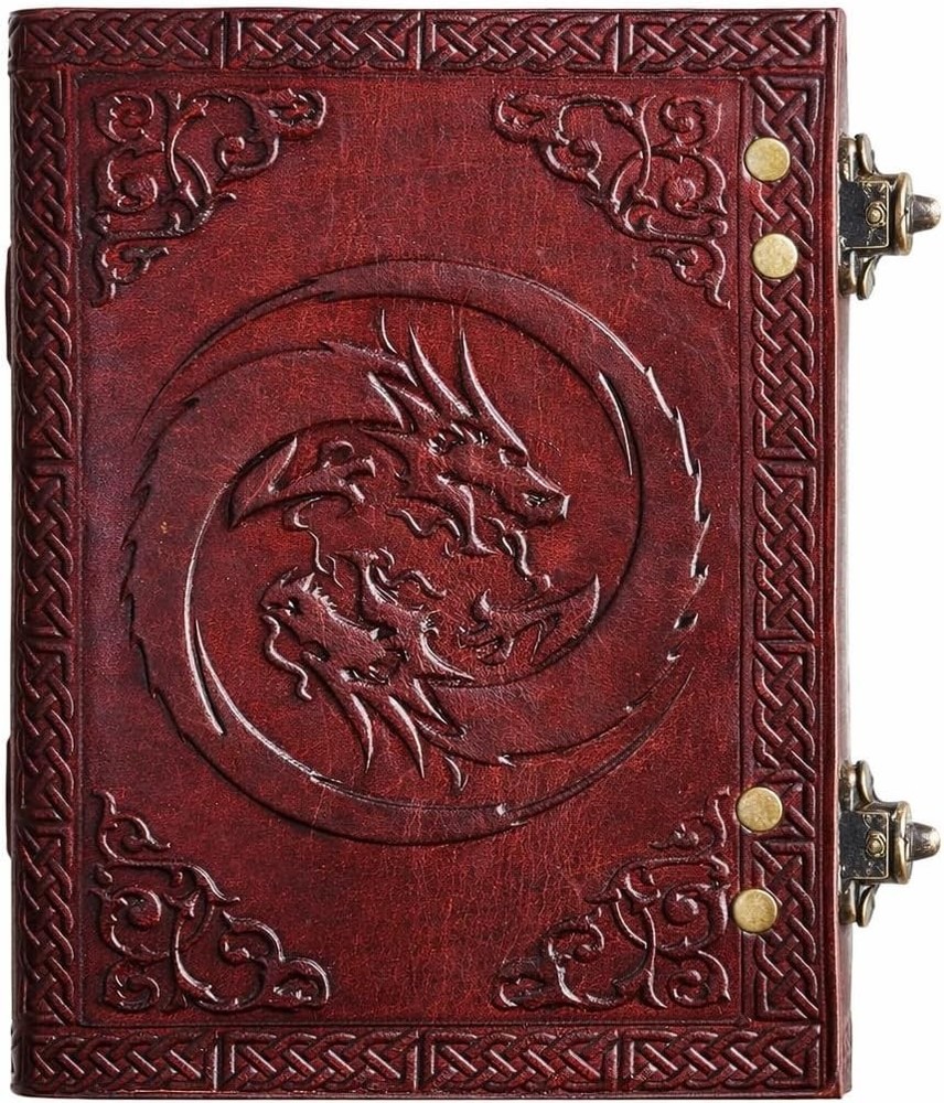 Handmade Leather Notebook 7x5 Blank  Rustic Travel Writing Double Lock 200 Pages