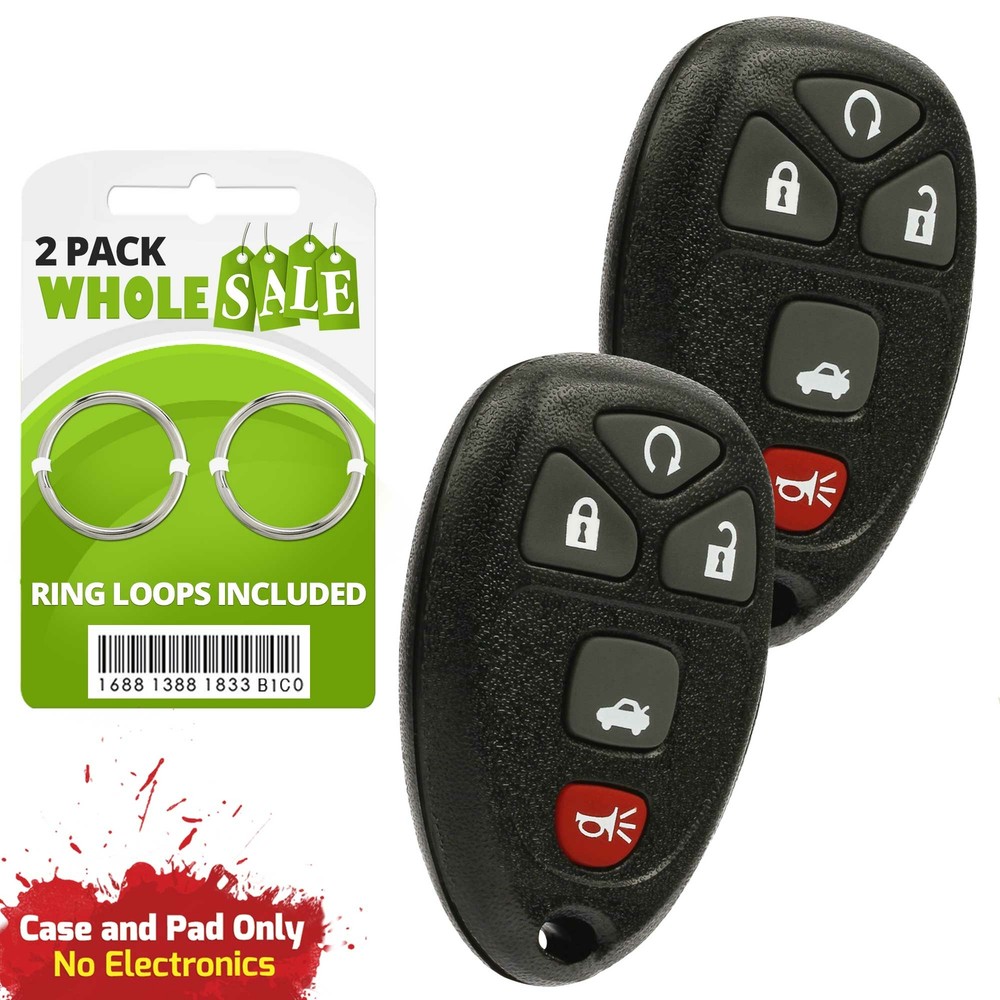 2 Replacement For 2010 2011 2012 Chevy Malibu Keyless Entry Key Fob Shell Case