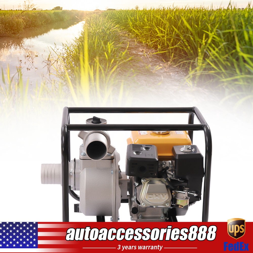 7.5 HP 3 Inch Gas Power Semi-Trash Water Pump High Pressure Garden Irrigation US