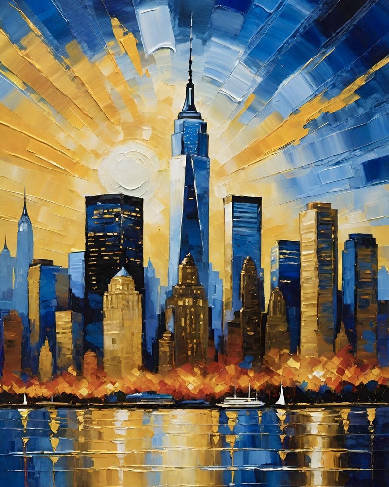 Limited Edition Signed NYC Skyline Abstract Art Print - First Release-image