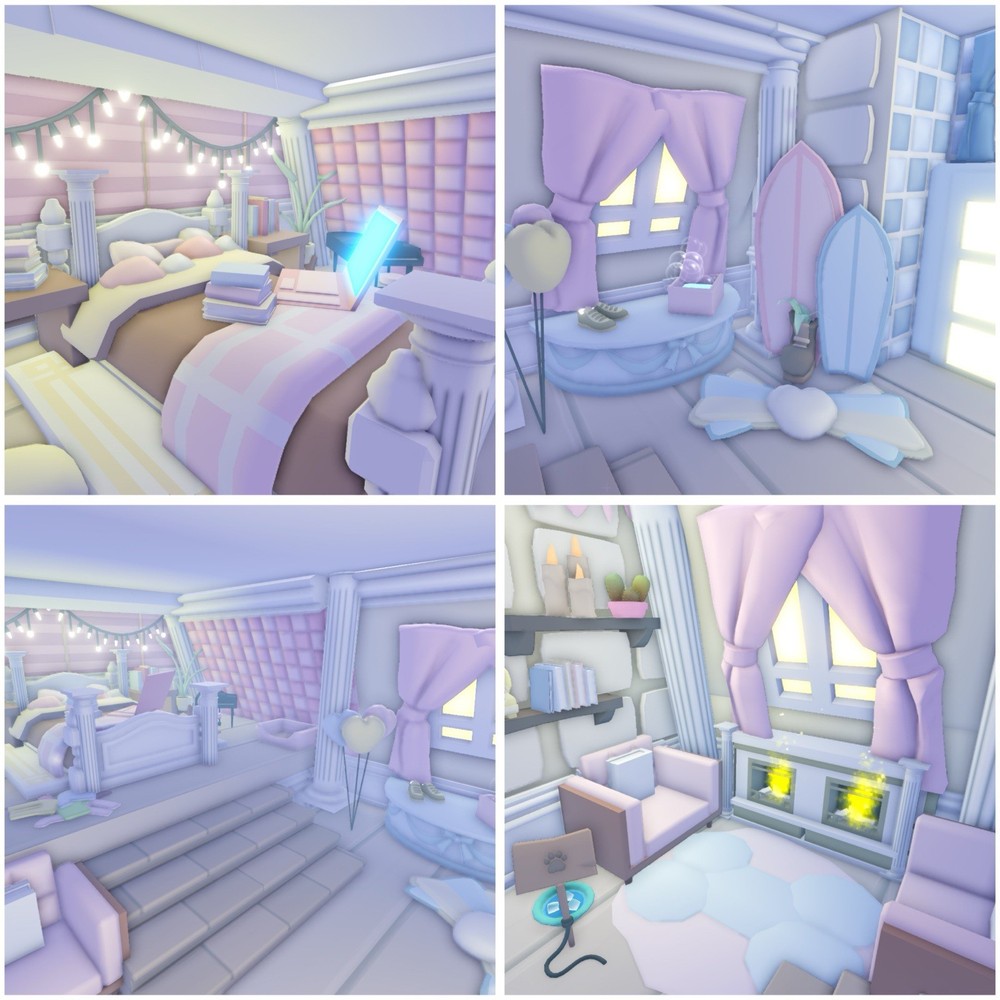 🌸🌷 Pink Preppy Aesthetic Cute Cozy Bedroom Loft Adopt Me House Home 🌷🌸