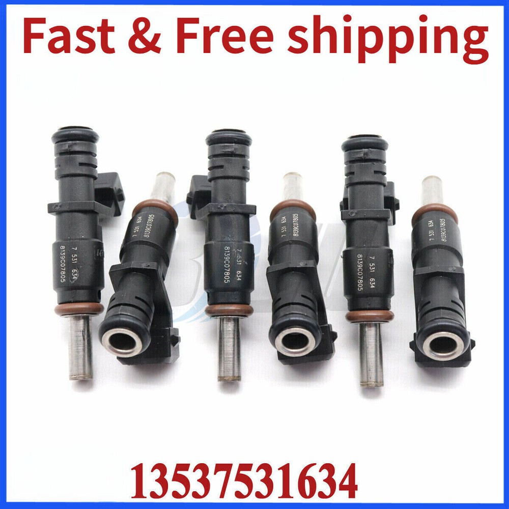 6PCS Fuel Injectors 7531634 For 06-12 BMW 128i 328i X3 X5 Z4 525i 2.0/2.5/3.0L