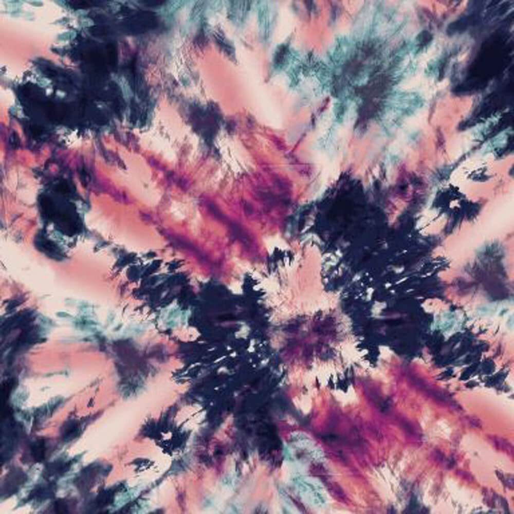 Inc Printed DTY 92% Polyester 8% Spandex Double-Sided Brushed Fabric Navy Rose Tan