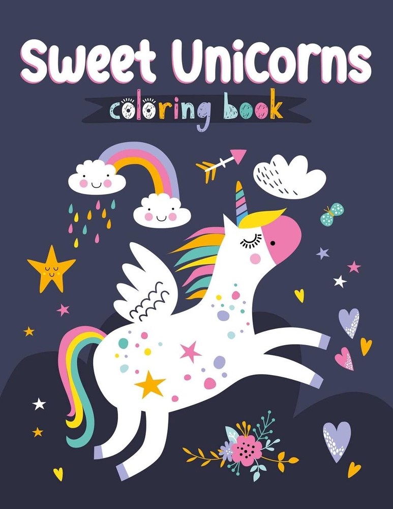 Sweet Unicorns Coloring Book by Clorophyl Editions (English) Paperback Book