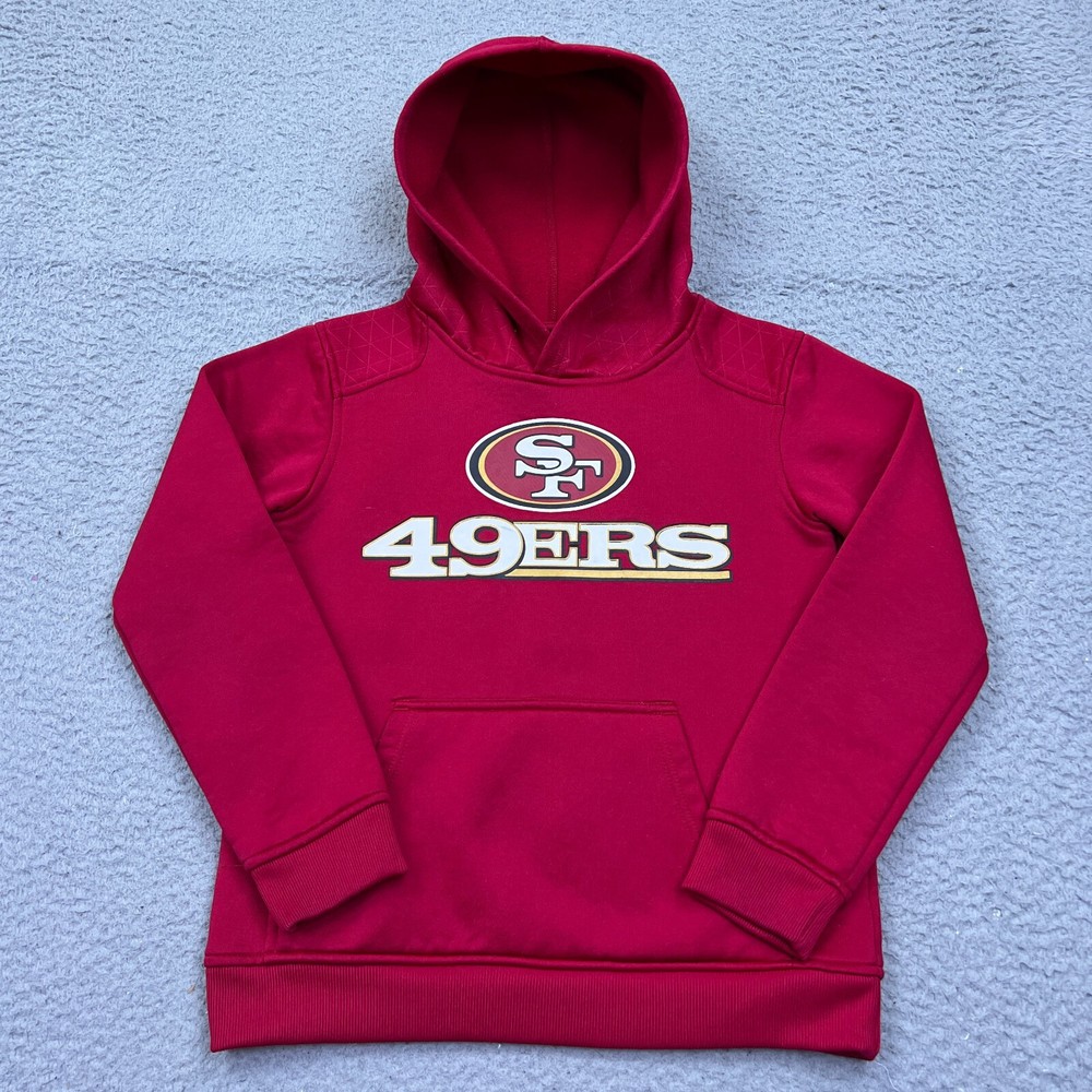NFL Team Apparel San Francisco 49ers Hoodie Kids Youth Small Red Sweatshirt READ
