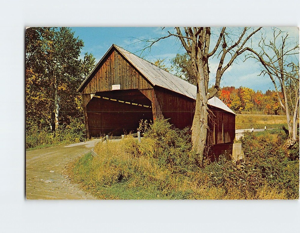 Postcard Old Covered Bridge on Route 4 Between Bridgewater & Woodstock Vermont