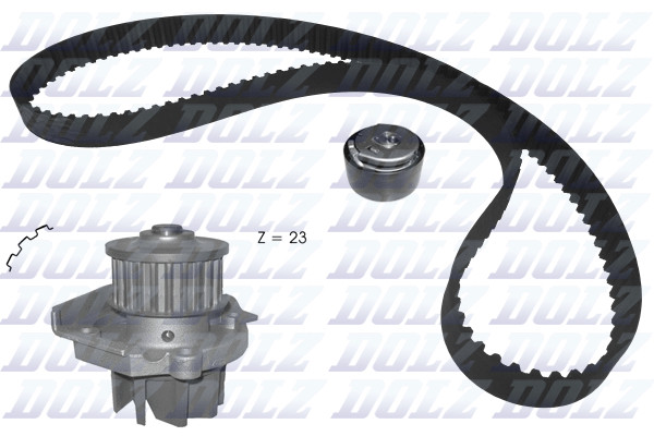 KD161 DOLZ Water Pump + Timing Belt Kit for Abarth, Alfa Romeo, Fiat, Jeep, Lancia