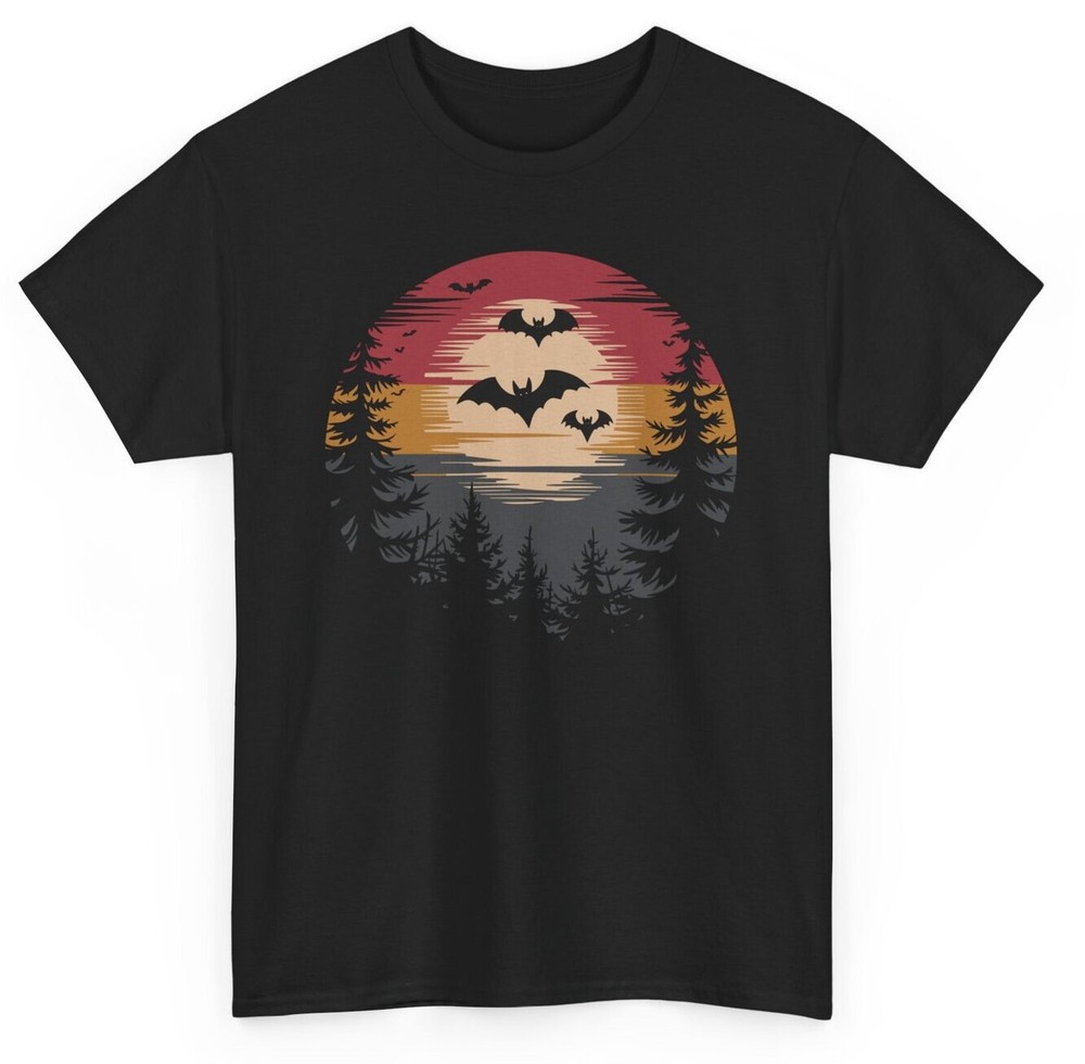 Vintage Vampire Bats Halloween T-shirt - Retro Spooky Season Horror Graphic Tee