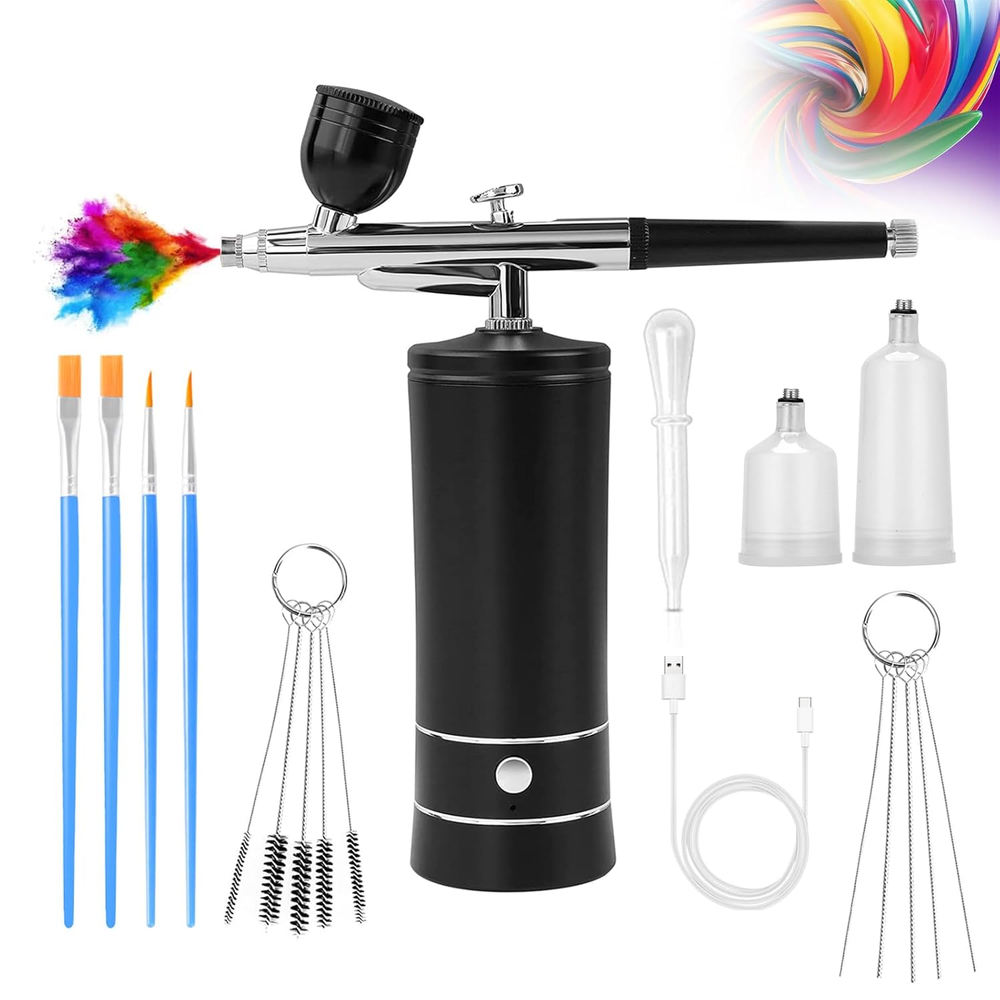 Airbrush-Kit Air Brush Kit with Airbrush Compressor Nail Charms Wireless Air Bru