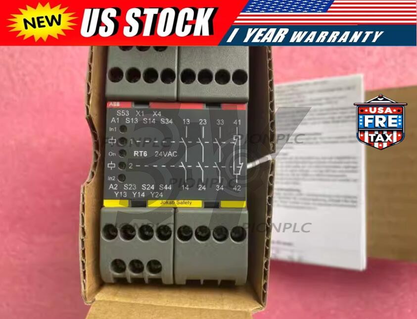 ONE NEW ABB Safety relay 2TLA010026R0200 RT6 24VAC US Free TAX