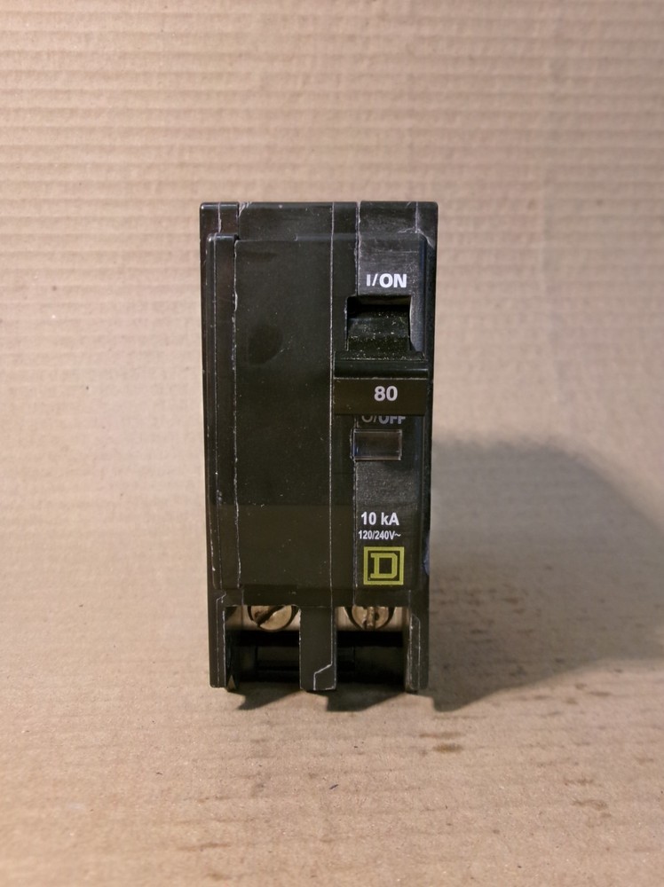 NEW Square D QO280 2 Pole 80 Amp 120V Circuit Breaker Yellow NTO