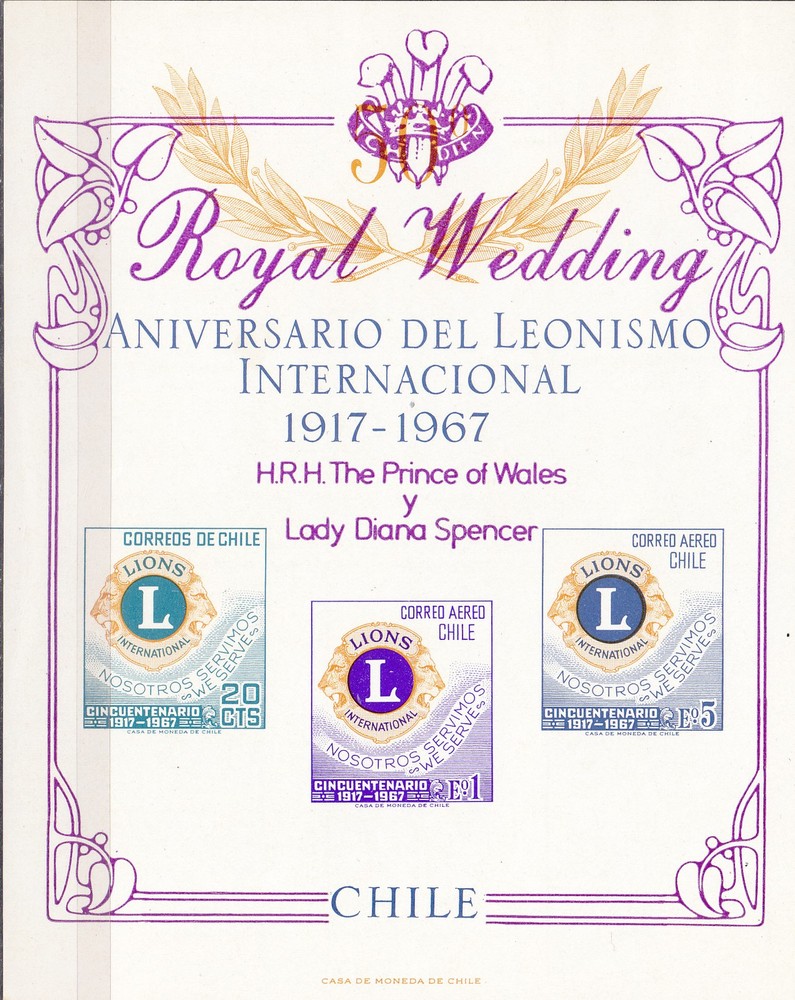 A3 CHILE C276b (1) ROYAL WEDDING ON LIONS