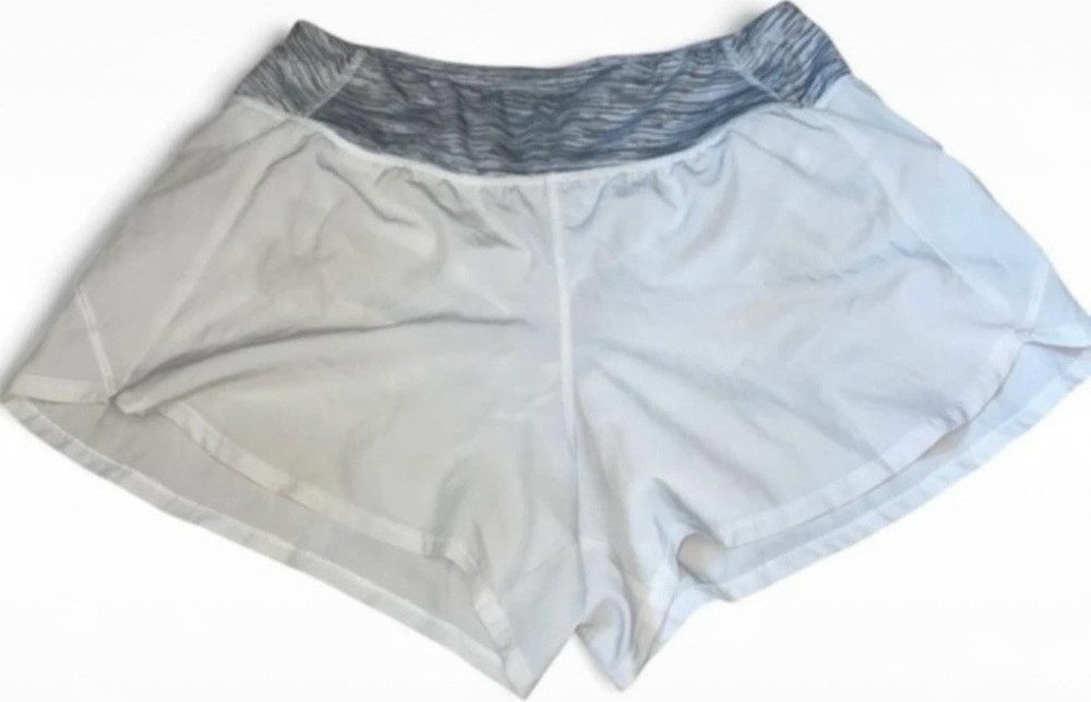 Zelos Women’s White/Gray Athletic Shorts M Elastic Waist Blended Fabric