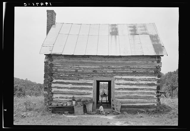 Photo:Person County North Carolina 1939 Negro Sharecropper House Log Cabin