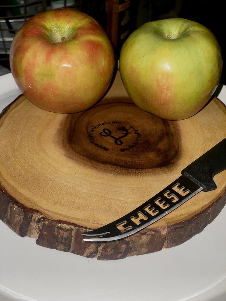 Acacia Bark Tree Slab Round Platter 8.5” Lipper International-image