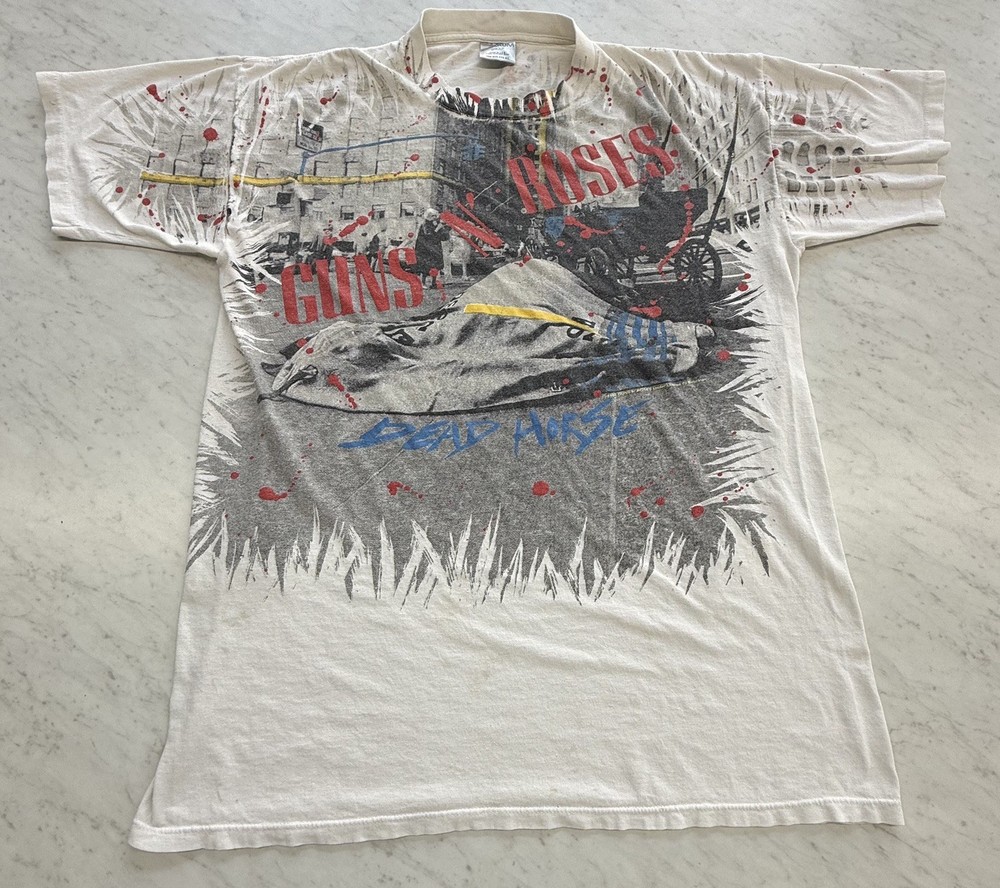 Vintage 1992 Guns N Roses Dead Horse Graphic T Shirt One Size (L/XL) Brockum 90s