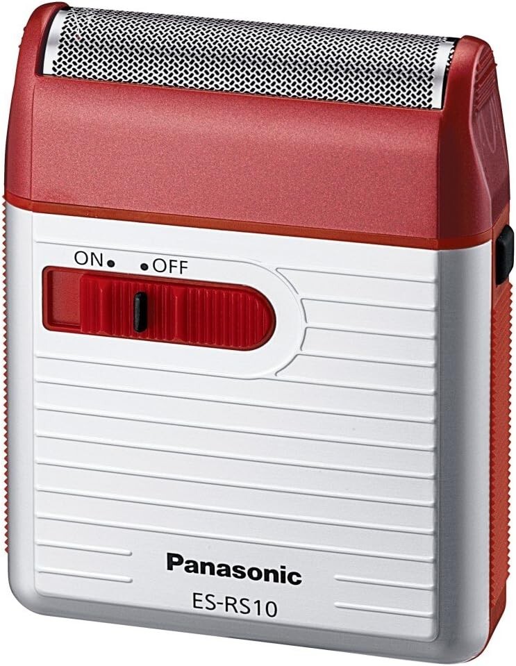 Panasonic Men's Travel Compact Shaver AA Battery Powered ES-RS10-R Red