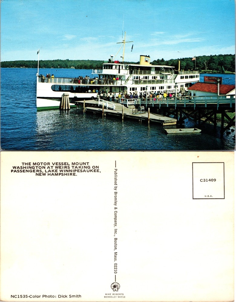Mount Washington at Weirs Lake Winnipesaukee New Hampshire NH Postcard
