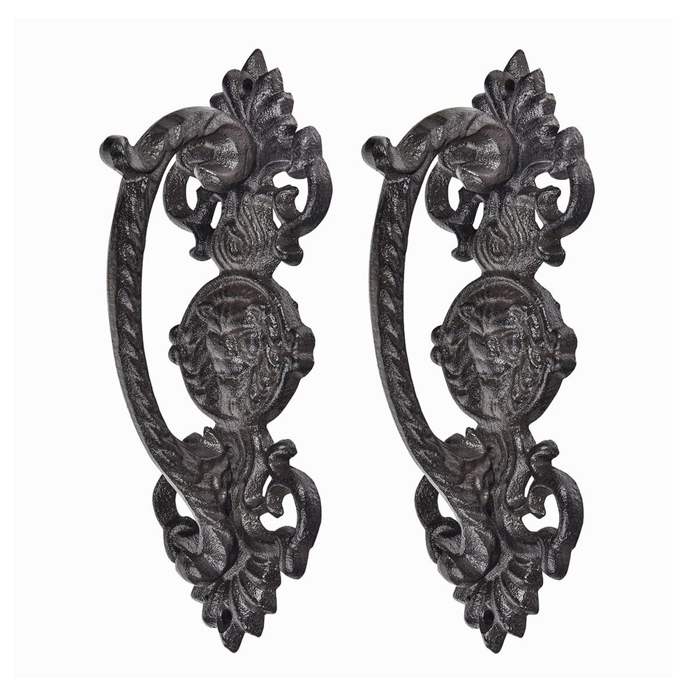 2PC Solid & Sturdy Cast Iron Gate Handles, Heavy Duty 8.7
