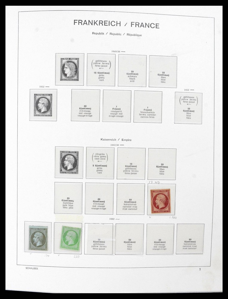 FRANCE 1853-2004 MNH MH in 4 Lindner Albums VALUABLE Stamp Collection