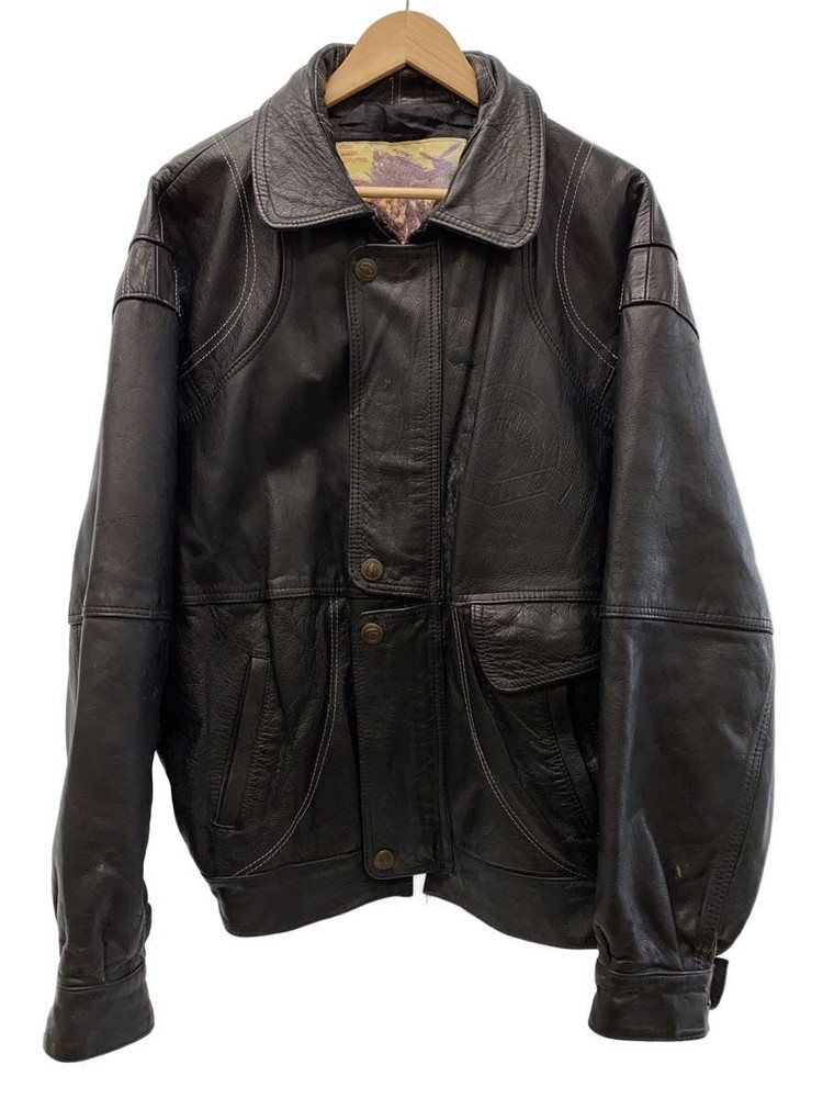 Arturo/Leather Jacket Blouson/2/Leather/Blk/Plain 10901