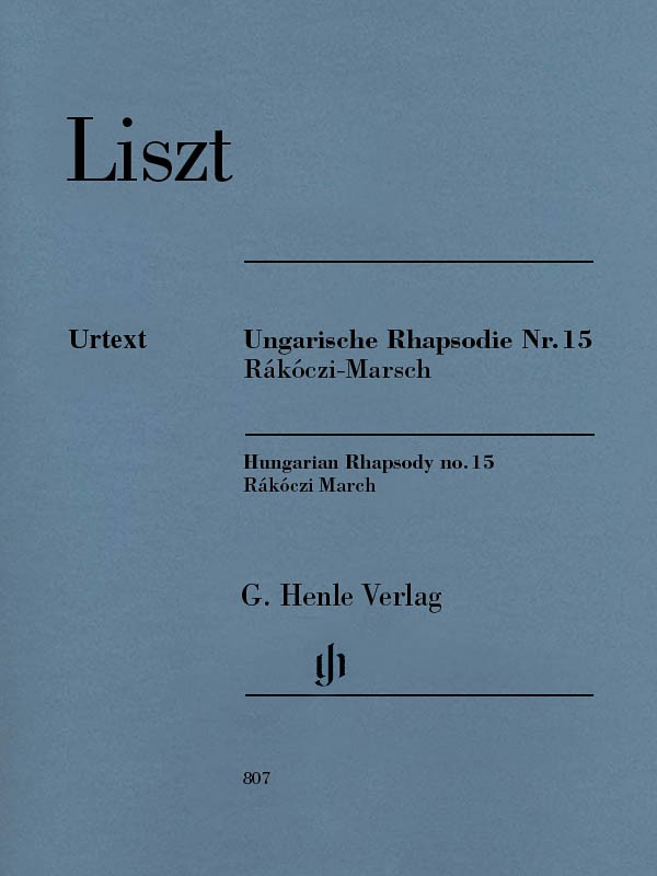 Liszt Hungarian Rhapsody No 15 Piano Henle Urtext Advanced Sheet Music Book
