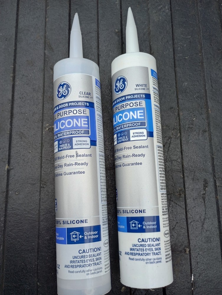 GE Window & Door Clear Silicone Window and Door Caulk  - 2- Tubes Free Shipping